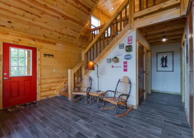 Entrance And Staircase Hideaway At Clear Sky Ridge Cabin Rentals Near Wolf Pen Gap In Mena Arkansas