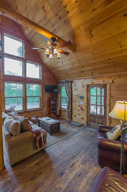 Living Room Area 3 Vertical Clear Sky Ridge Cabin Rentals Near