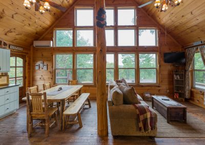 Living Room And Kitchen 1 Clear Sky Ridge Cabin Rentals Near Wolf Pen Gap In Mena Arkansas 1