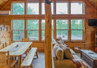 Living Room And Kitchen 2 Vertical Clear Sky Ridge Cabin Rentals Near Wolf Pen Gap In Mena Arkansas