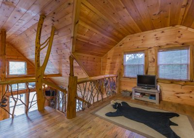 Loft Media And Stairs Clear Sky Ridge Cabin Rentals Near Wolf Pen Gap In Mena Arkansas 1