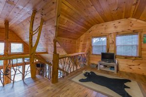 Loft Media And Stairs Clear Sky Ridge Cabin Rentals Near Wolf Pen Gap In Mena Arkansas
