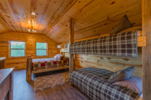Upstairs Bunk And Queen Bed Hideaway At Clear Sky Ridge Cabin Rentals Near Wolf Pen Gap In Mena Arkansas