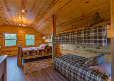 Upstairs Bunk And Queen Bed Hideaway At Clear Sky Ridge Cabin Rentals Near Wolf Pen Gap In Mena Arkansas