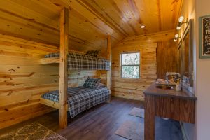 Upstairs Bunks And Vanity Hideaway At Clear Sky Ridge Cabin Rentals Near Wolf Pen Gap In Mena Arkansas